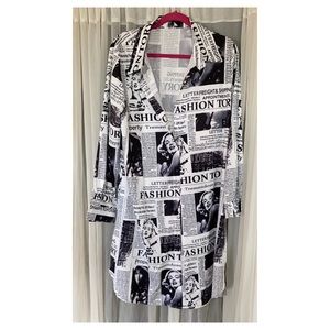 Newspaper Print Dress